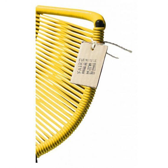 detail yellow cords seat stool